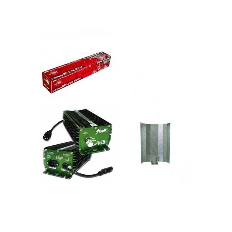 Kit 400 W Bolt + Reflector Stuco + Pure Light HPS 400 W Bloom Kit 400 W Bolt + Reflector Stuco + Pure Light HPS 400 W Bloom