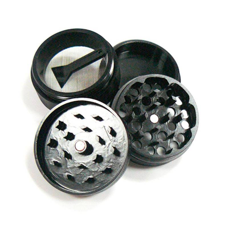Grinder Polinizador Aluminio CNC 62 mm - Negro