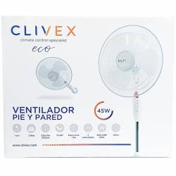 Ventilador Clivex Eco Pie y Pared 3 Velocidad 40cm (45W)