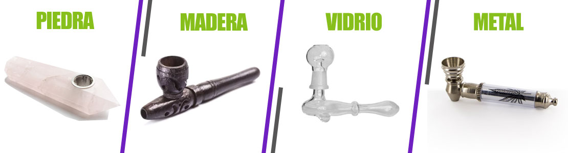 Pipas para fumar de diferentes modelos y materiales