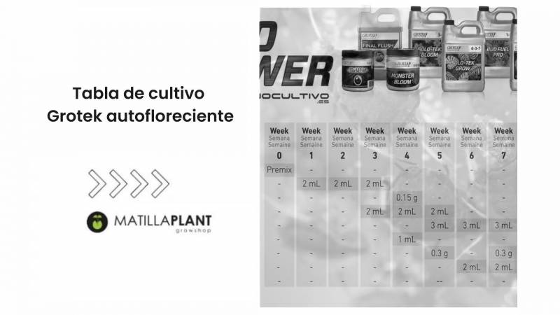 Tabla de cultivo Grotek autofloreciente
